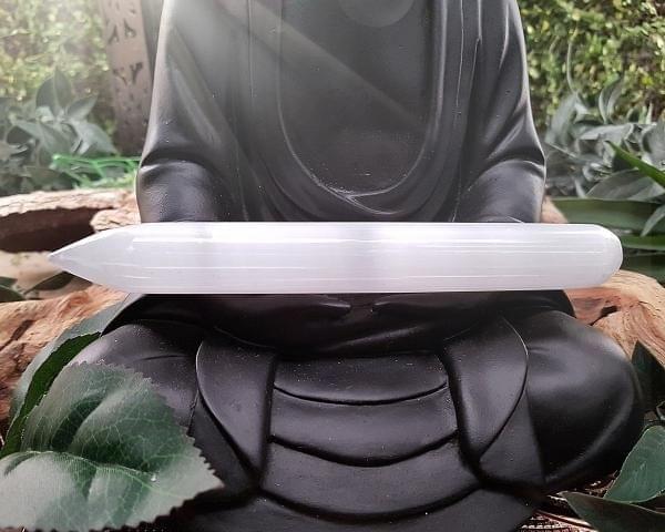 Bastão de Selenita Para Reiki e Massagens 