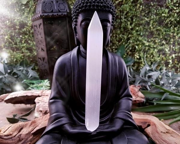Bastão de Selenita Para Reiki e Massagens