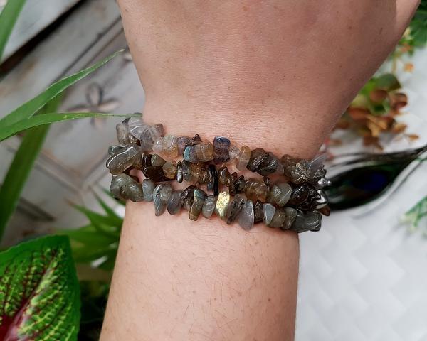 Labradorita - J&oacute;ias e Semijoias - Pulseira de Labradorita (3 unidades) -2