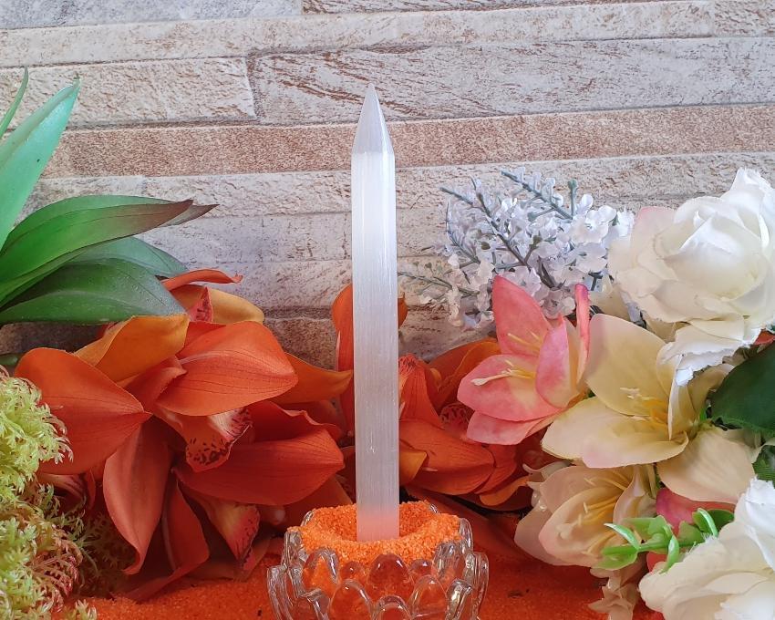 Bastão de Selenita Para Reiki e Massagens