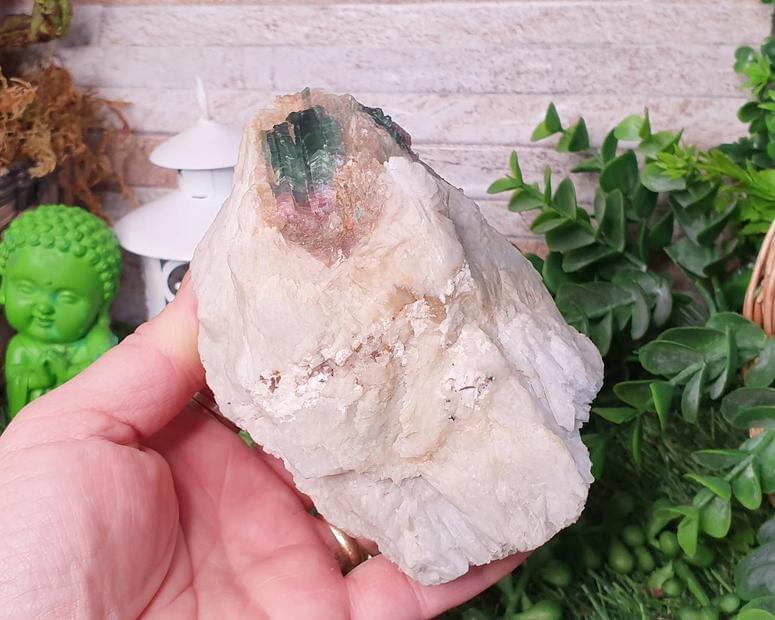 Turmalina Bicolor - Bruta - Turmalina Bicolor na Matriz 755g -2