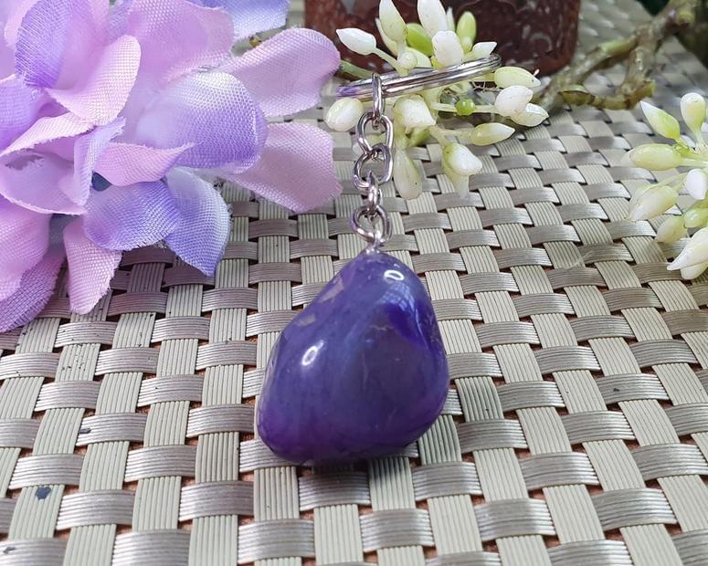 &Aacute;gata - Chaveiro - Chaveiro de &Aacute;gata Roxa