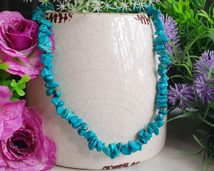 Howlita - Jóias e Semijoias - Colar de Howlita Azul com Fecho 0