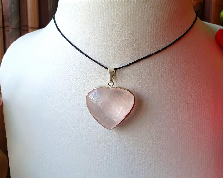 Quartzo Rosa - Jóias e Semijoias - Pingente de Quartzo Rosa Banhado a Prata 0