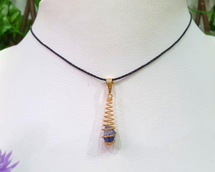 Sodalita - J&oacute;ias e Semijoias - Pingente de Sodalita Banhado a Ouro 0