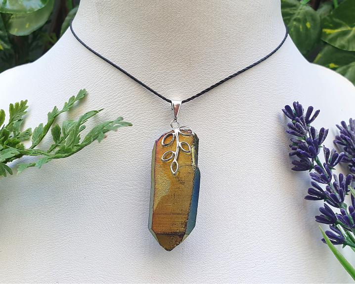 Quartzo Aura - Jóias e Semijoias - Pingente de Quartzo Aura Banhado a Prata 3 cm 0