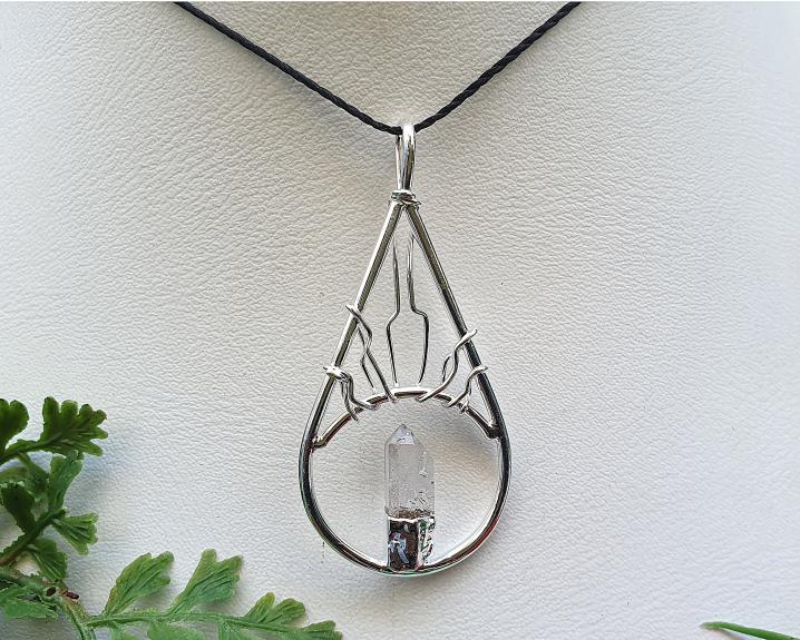 Cristal - Jóias e Semijoias - Pingente de Cristal Banhado a Prata 0