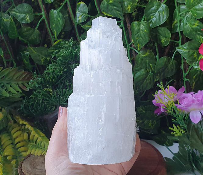 Selenita - Diversos - Super Torre de Selenita 15 cm - 770g 0
