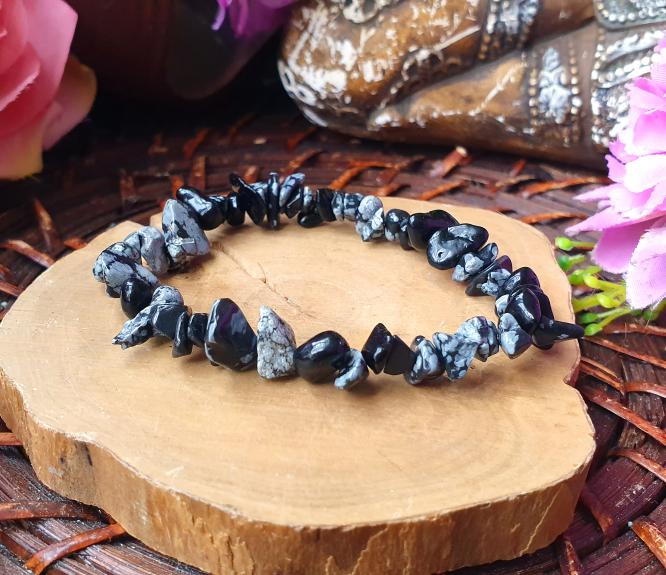 Pulseira de Obsidiana Floco de Neve