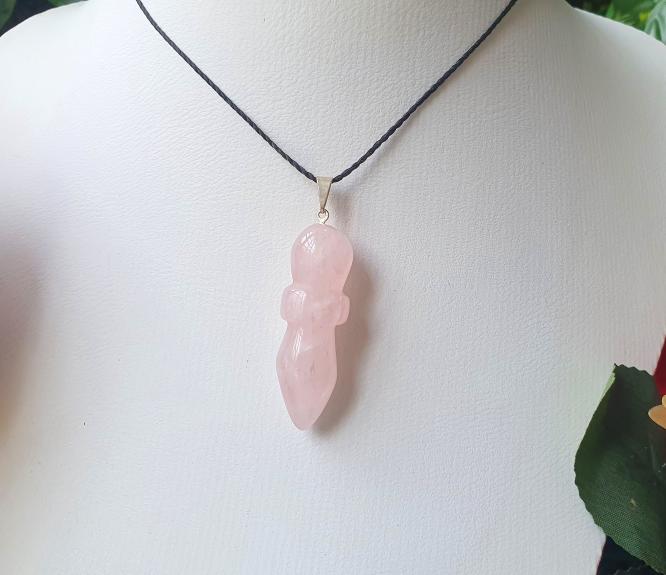 Pingente de Quartzo Rosa
