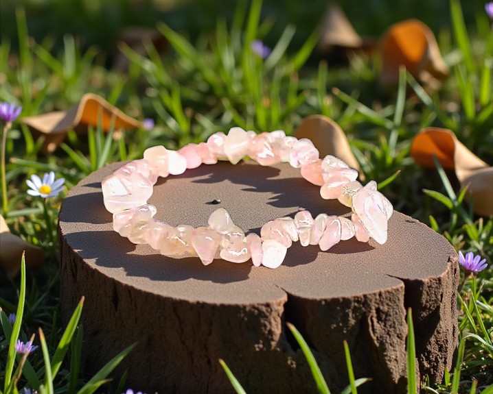 Pulseira de Quartzo Rosa