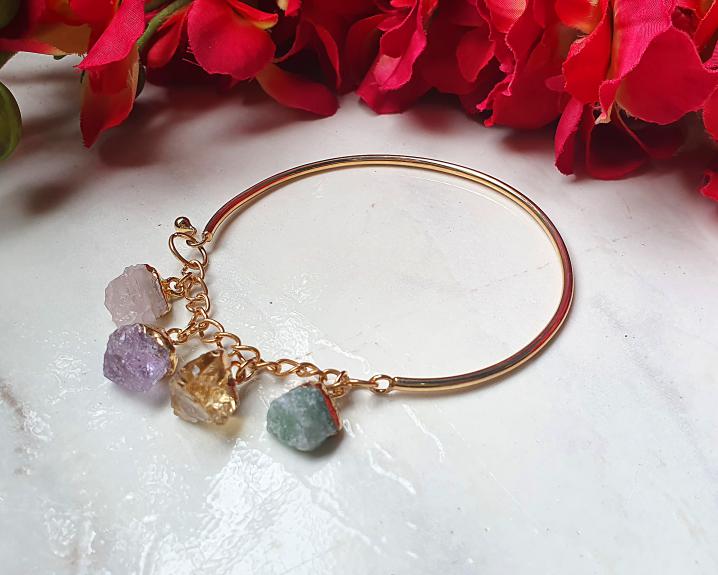 Bracelete de Pedras Mistas Banhado a Ouro