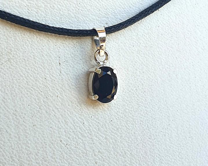 Pingente de Turmalina Negra em Prata