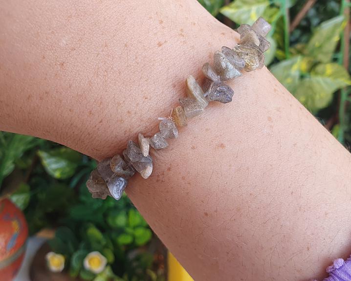 Pulseira de Labradorita com Hematita