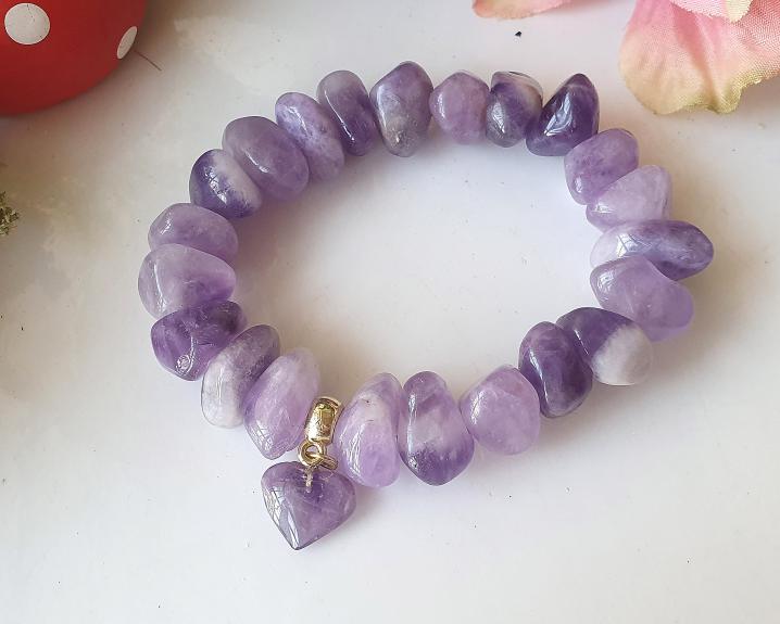 Pulseira de Ametista com Pingente