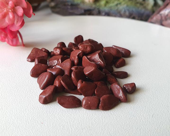 Jaspe Vermelho - Rolada e Polida - Cascalho de Jaspe Vermelho 200g 0