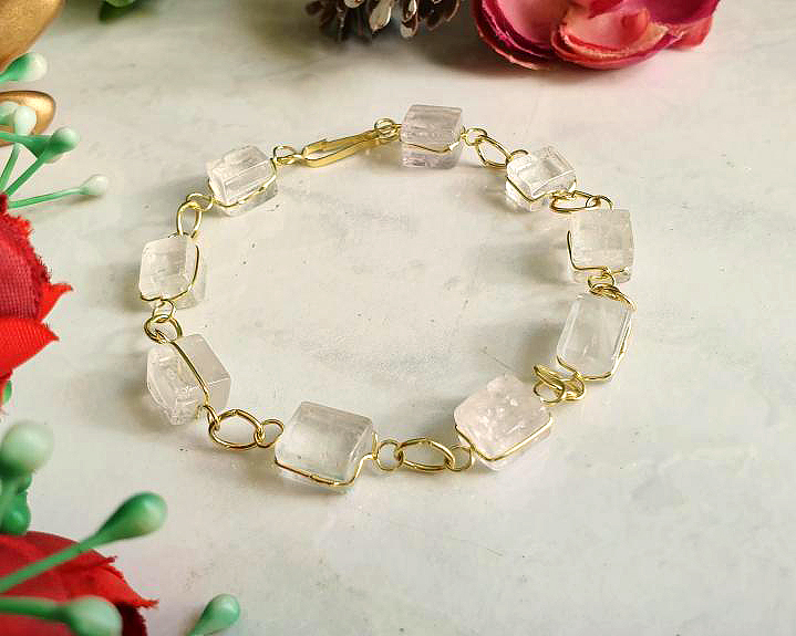 Pulseira de Cristal Banhada a Ouro