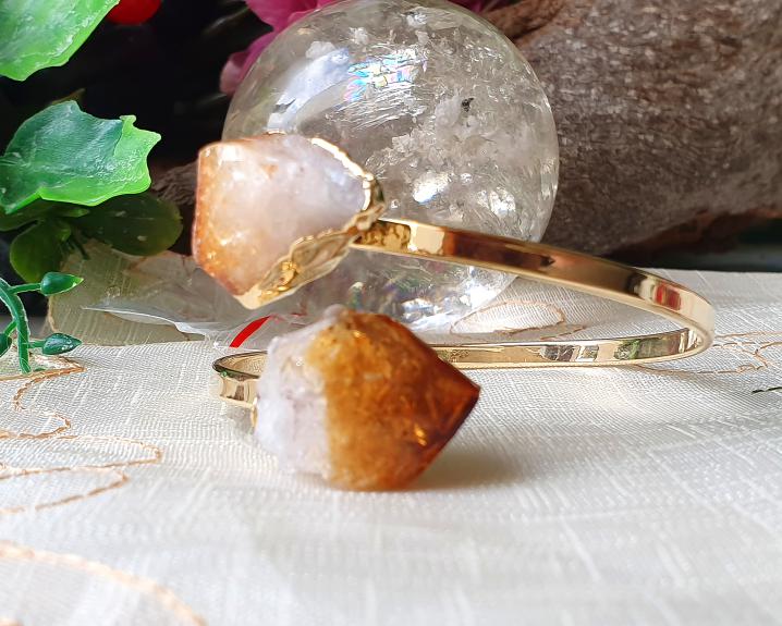 Citrino - J&oacute;ias e Semijoias - Bracelete  de Citrino Banhada a Ouro 0