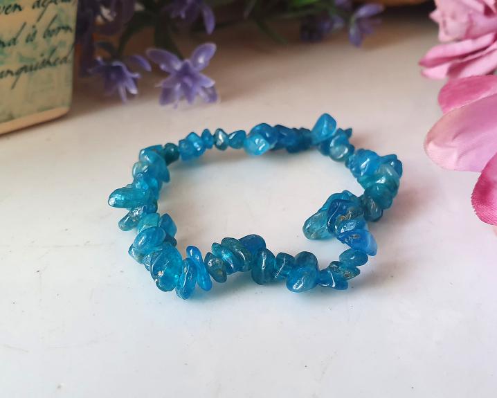 Pulseira de Apatita Azul