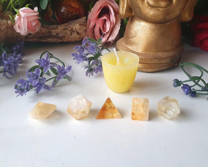 Citrino - Diversos - Kit Sólidos Platônicos de Citrino 0