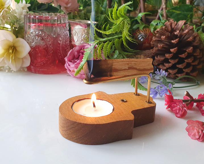 Incensário Duplo para Incensos e Palo Santo (Mão de Fátima)