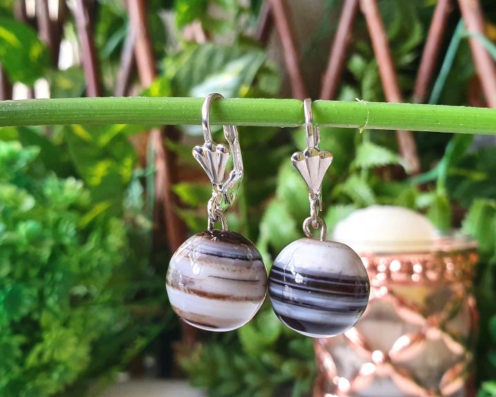 Brincos de &Aacute;gata Banhados a Prata