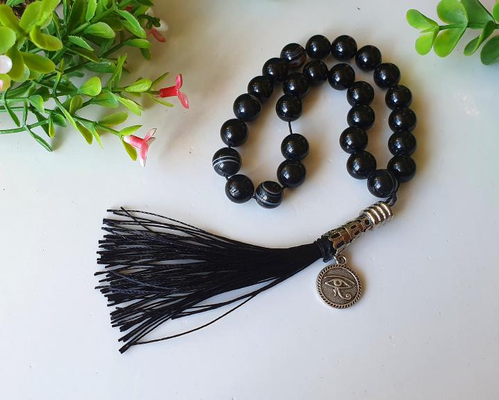 Japamala de Ágata Negra 27 contas