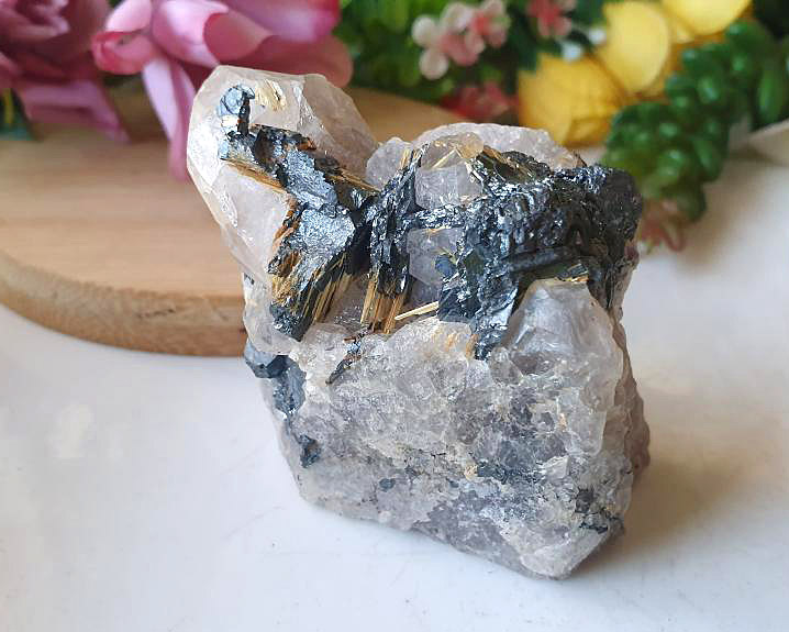 Rutilo - Bruta - Estrela de Rutilo na Hematita  130g 0