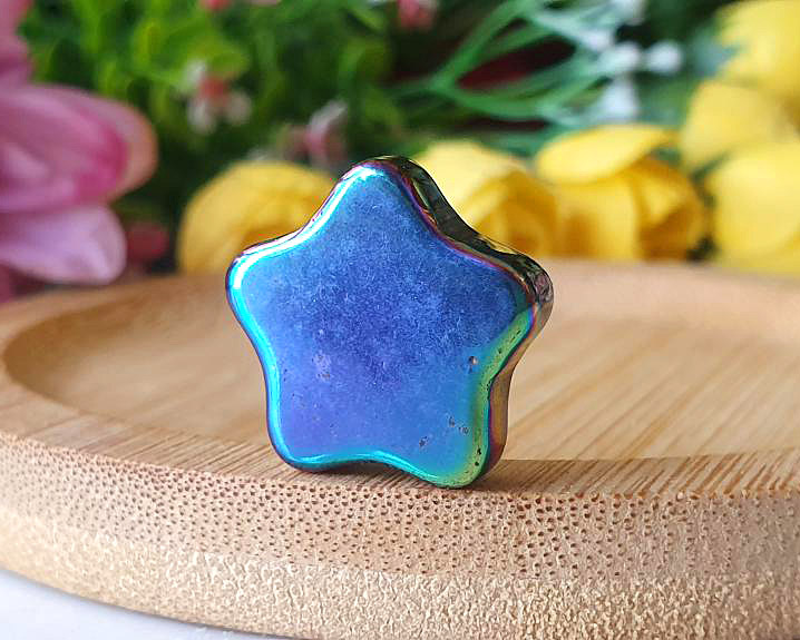 Hematita - Lapidados - Hematita Magnética Aura Titanium (1 unidade) Estrela 0