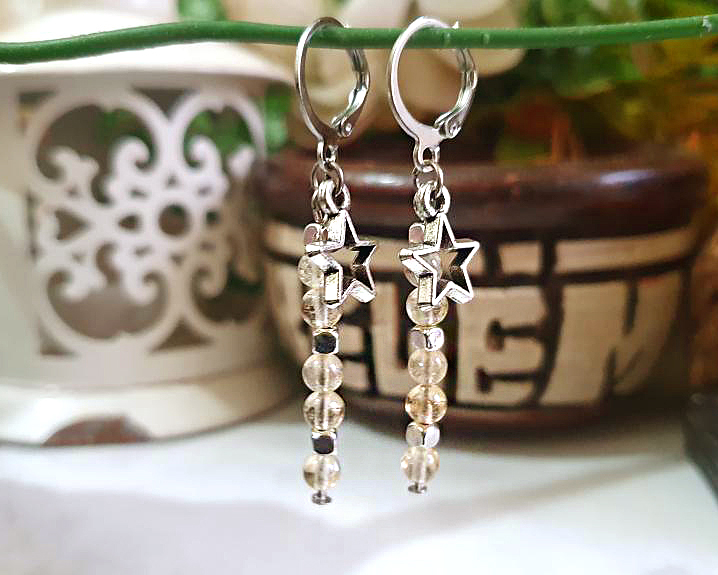 Bricos de Citrino Banhado a Prata