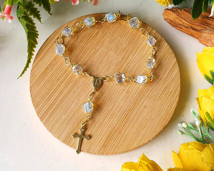 Pulseira Terço de Opalina