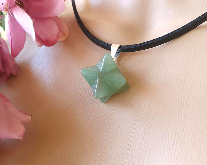 Pingente Merkabah de Quartzo Verde