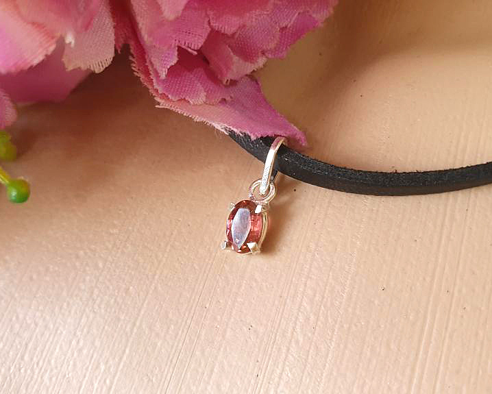 Pingente de Turmalina Rosa em Prata