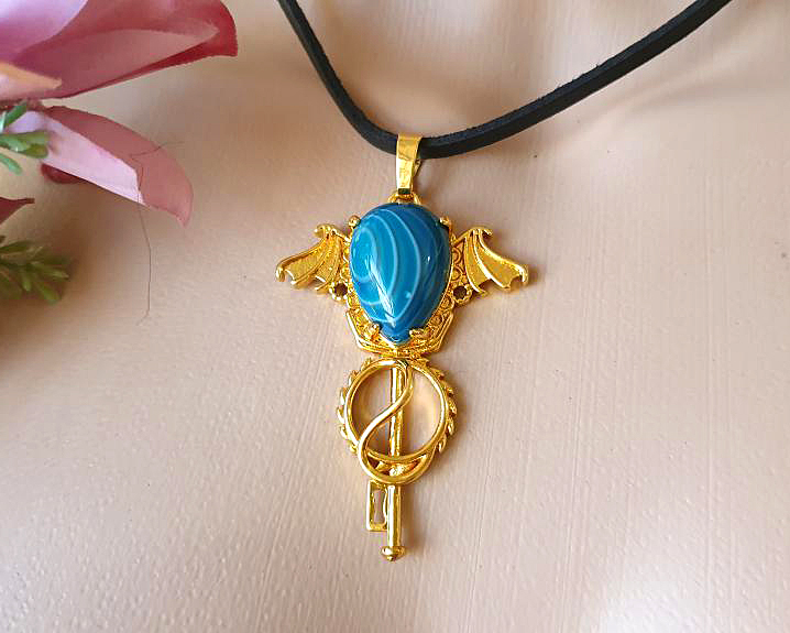 Pingente de Ágata Banhado a Ouro