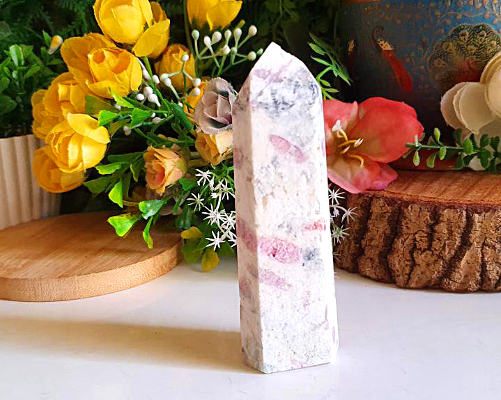 Turmalina Rosa - Pontas e Obeliscos - Ponta de Turmalina Rosa e Água Marinha (RARO) 110g 0