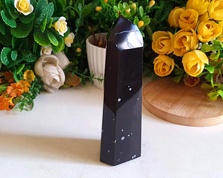 Ponta de Obsidiana Flocos de Neve 160g