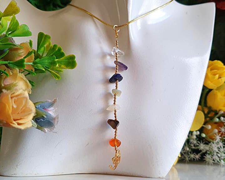 Colar dos 7 Chakras Banhado a Ouro