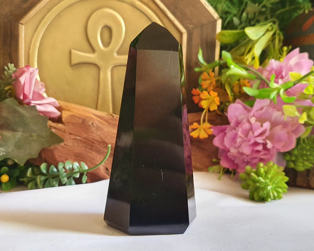 Ponta de  Obsidiana Negra 198g