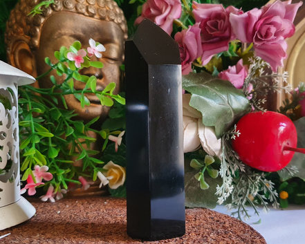 Ponta de  Obsidiana Negra 109g