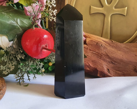 Ponta de  Obsidiana Negra 140g