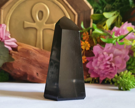 Ponta de  Obsidiana Negra 146g
