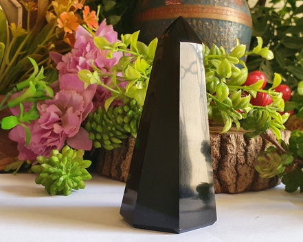 Ponta de  Obsidiana Negra 115g