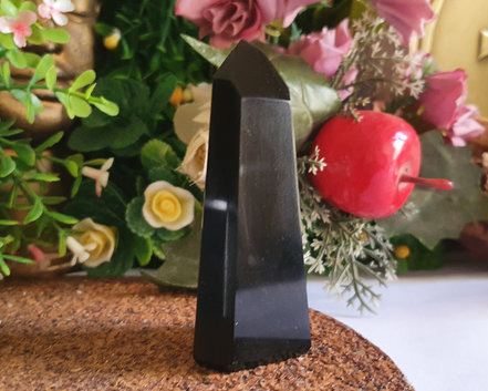 Ponta de  Obsidiana Negra 89g