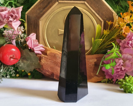 Ponta de  Obsidiana Negra 196g