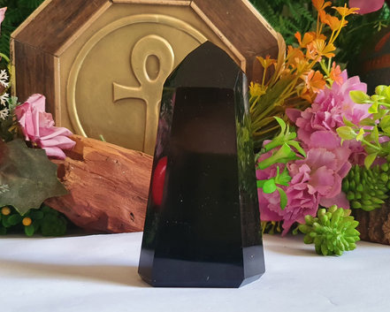 Ponta de  Obsidiana Negra 231g