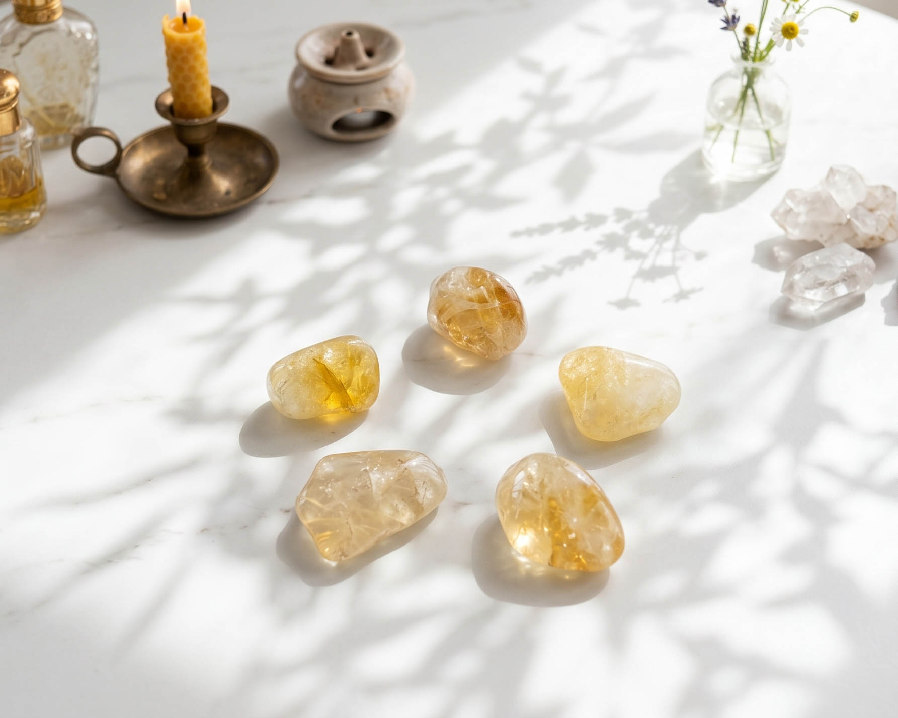 Kit de 5 Cristais para a Mandala dos C&oacute;digos de Luz (Citrino)