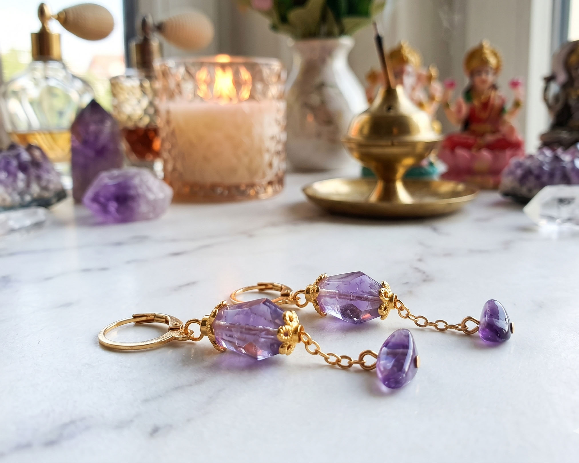 Brincos de Ametista *Fanous*