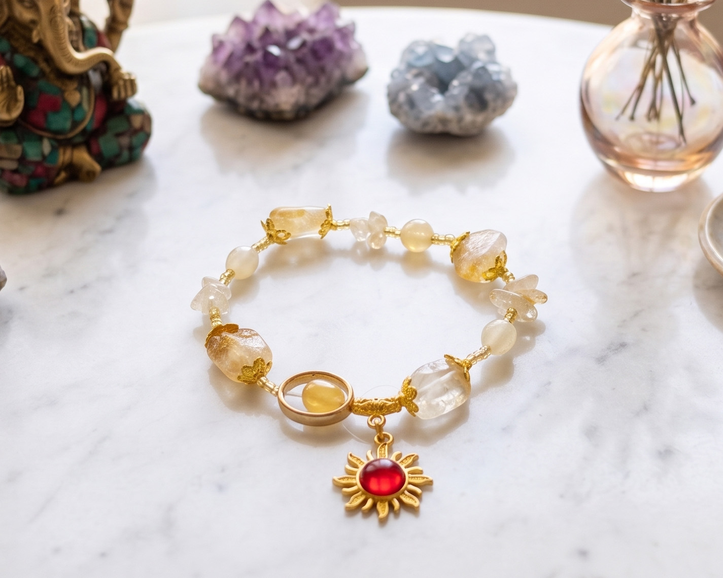 Pulseira de Citrino e Jade Amarela SunCatcher