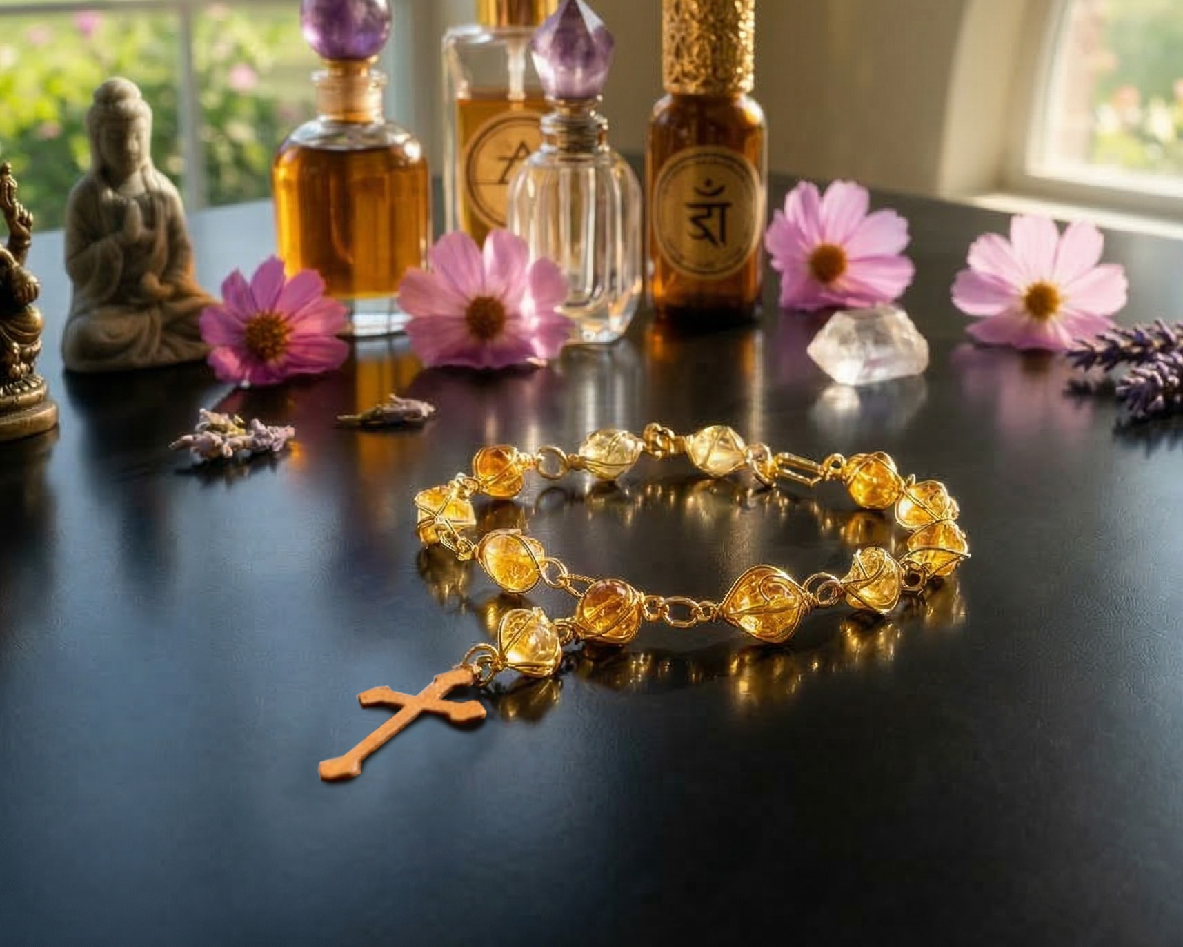 Pulseira de Citrino (Ajustável) 