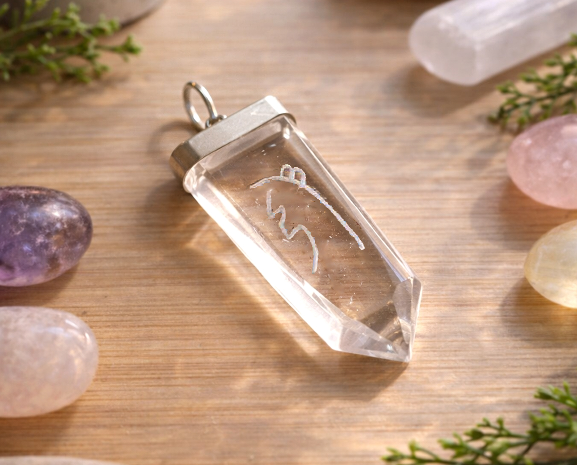 Pingente Reiki de Cristal em Prata (SEI HE KI)